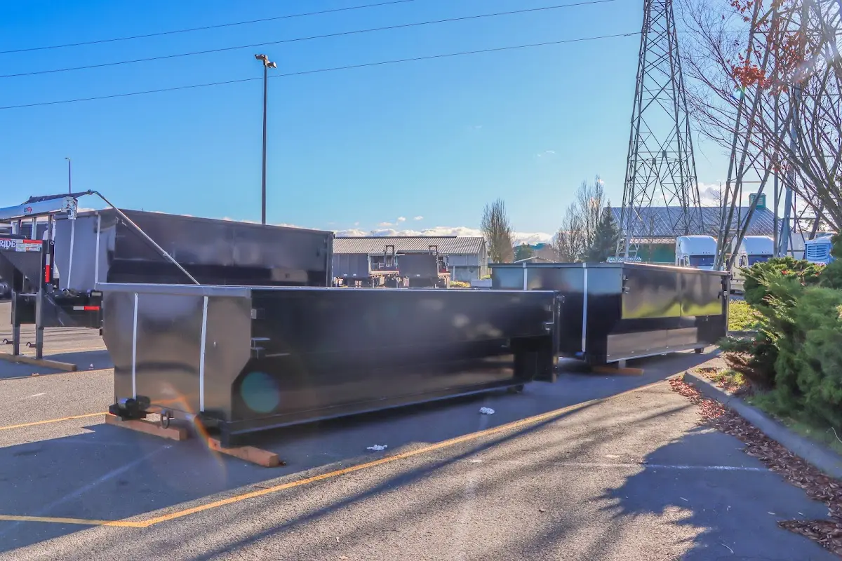 Roll-off dumpster ready for waste disposal at job site for Yard Waste Dumpster Rental in Barnegat